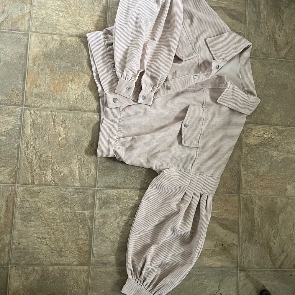 Women's Corduroy Jumpsuit in Cream